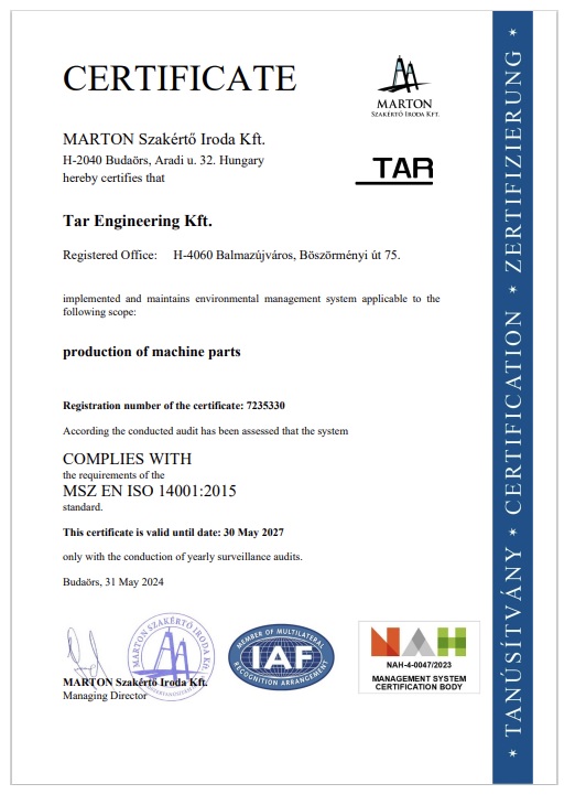 ISO 14001 certification
